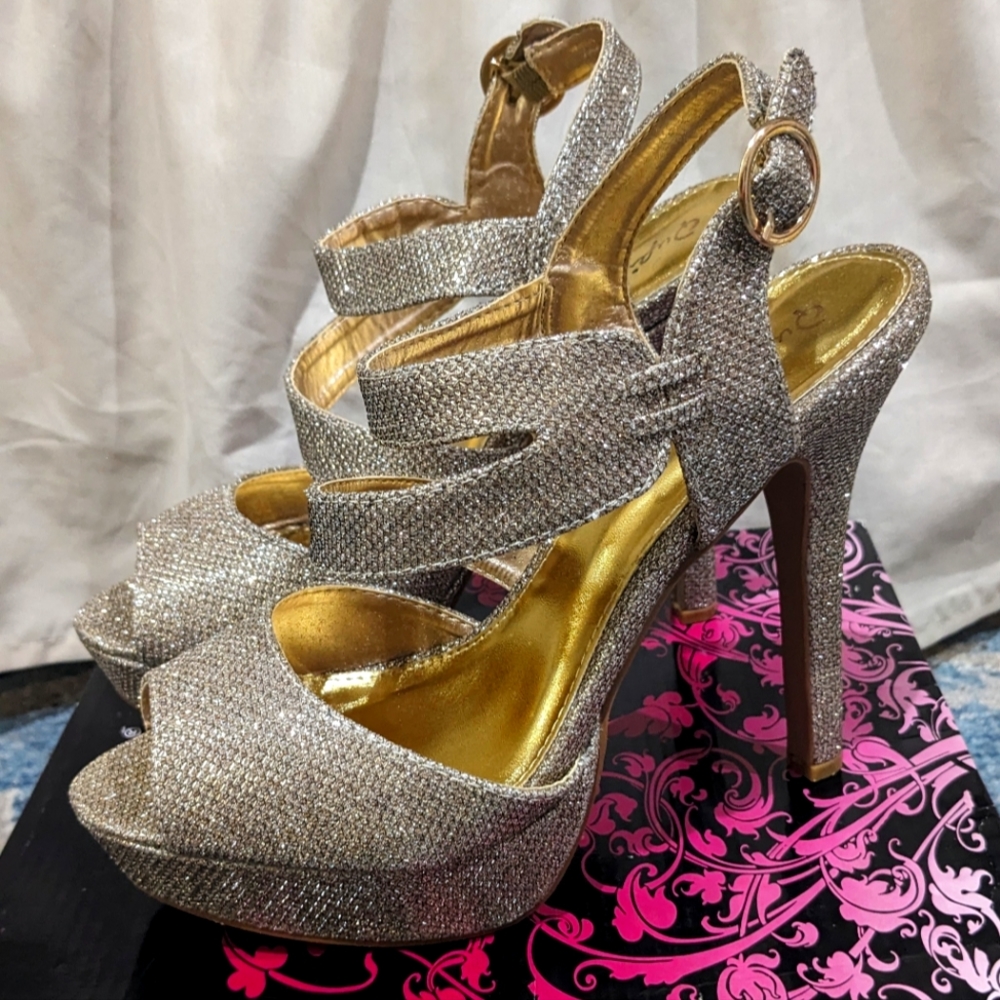 Glitter Champagne Heels